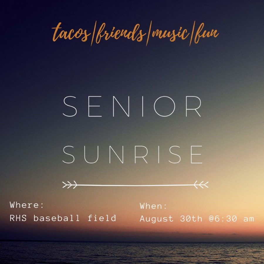 Senior Sunrise - Come Celebrate Thursday, August 30, 2018