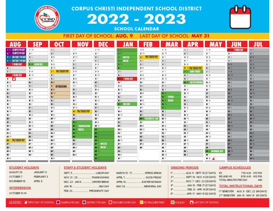CCISD 20222023 Calendar The Texan Times