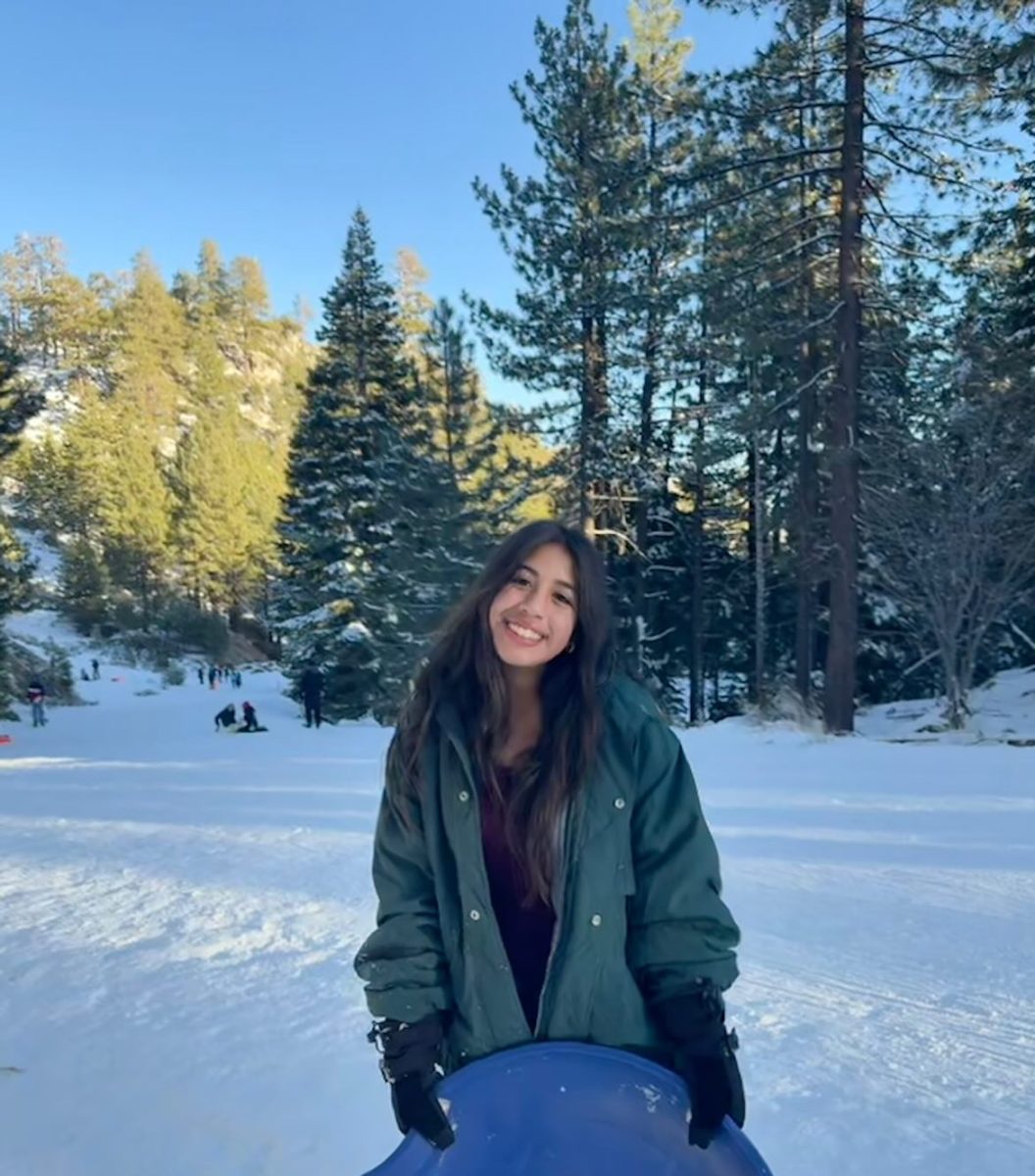 Lia Araiza Ortiz sleds in Nevada on a family vacation. 